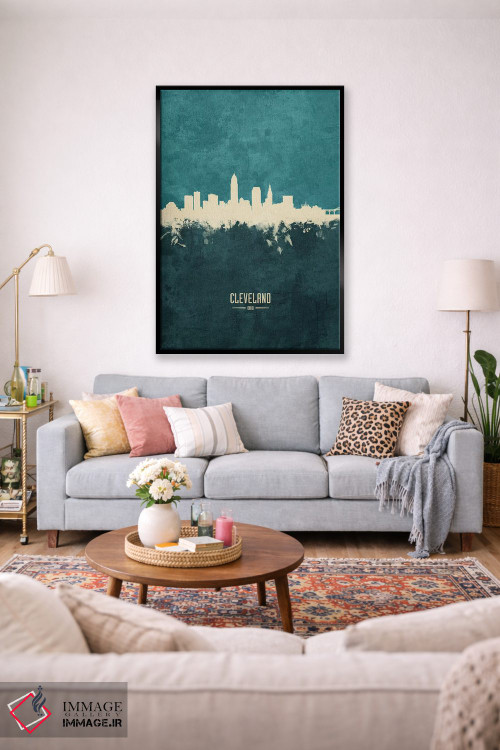 تابلو دکوراتیو منظره خط افق کلیولند اوهایو اثر مایکل تامپست - D2B