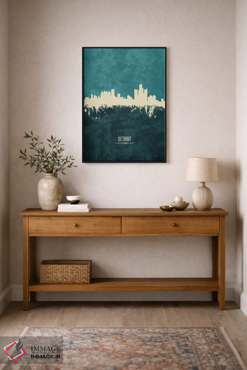 تابلو دکوراتیو منظره خط افق دیترویت، میشیگان اثر مایکل تامپست - D1B