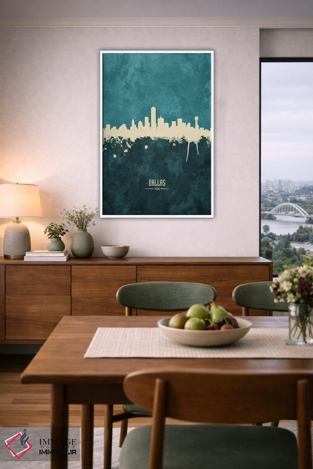 تابلو دکوراتیو منظره خط افق دالاس تگزاس اثر مایکل تامپست - D6W