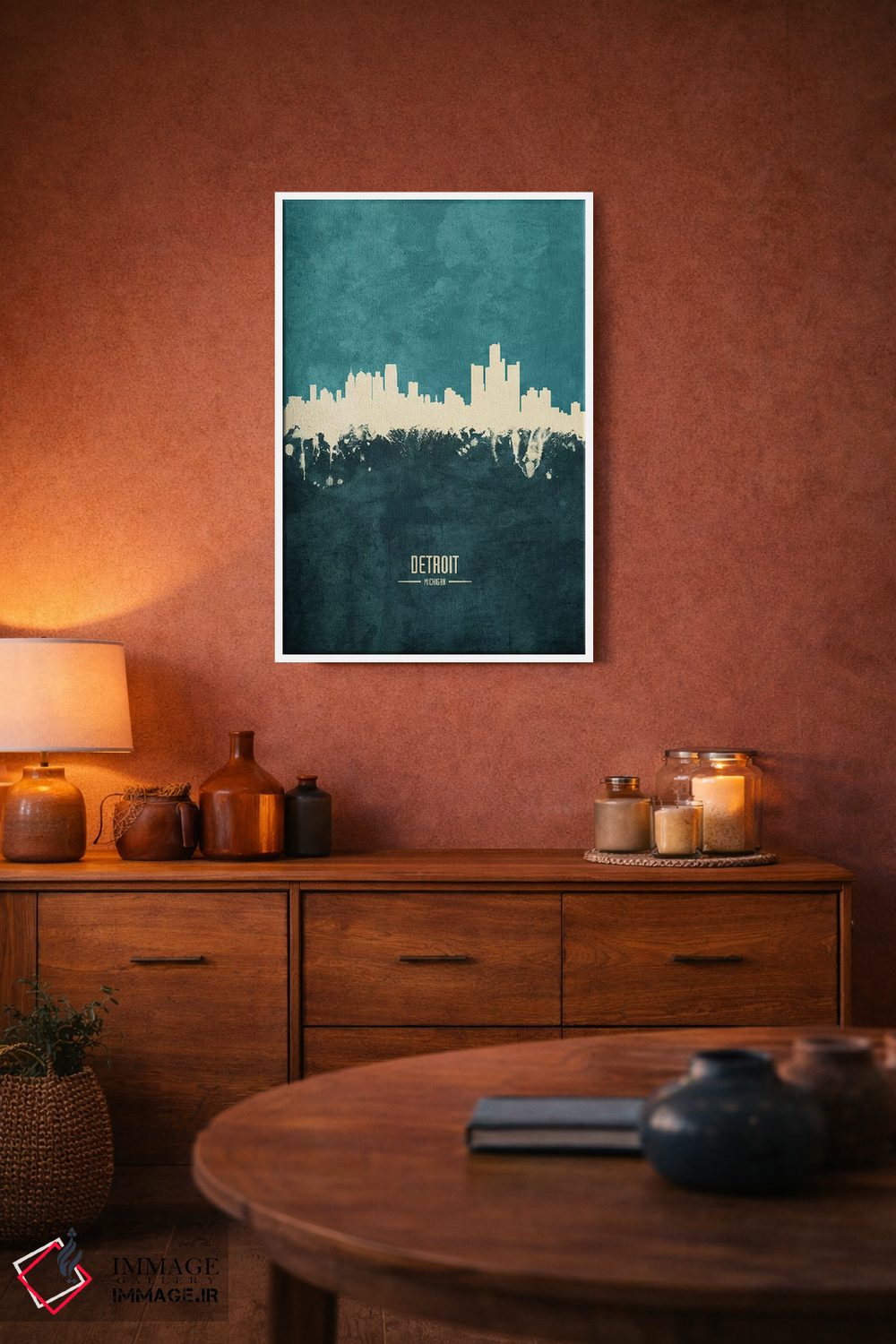 تابلو دکوراتیو منظره خط افق دیترویت، میشیگان اثر مایکل تامپست - D4W