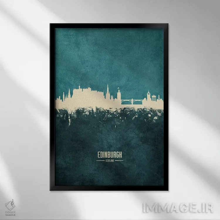 تابلو دکوراتیو منظره خط افق اباوربرو، اسکاتلند اثر مایکل تامپست - نمای قابدار مشکی