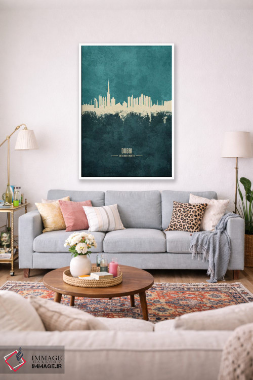 تابلو دکوراتیو منظره خط افق دبی، امارات متحده عربی اثر مایکل تامپست - D1W