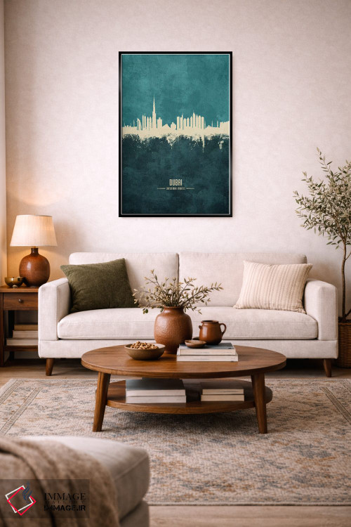 تابلو دکوراتیو منظره خط افق دبی، امارات متحده عربی اثر مایکل تامپست - D5B