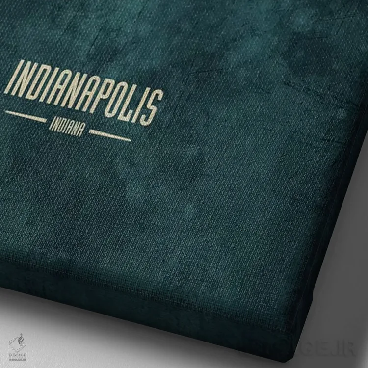 تابلو دکوراتیو منظره خط افق ایندیاناپولیس، ایندیانا اثر مایکل تامپست - نمای نزدیک بافت بوم