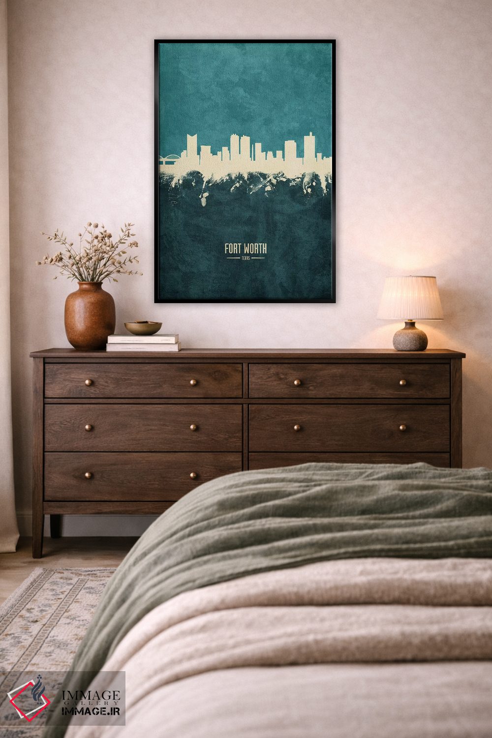 تابلو دکوراتیو منظره خط افق فورت ورث، تگزاس اثر مایکل تامپست - D4B