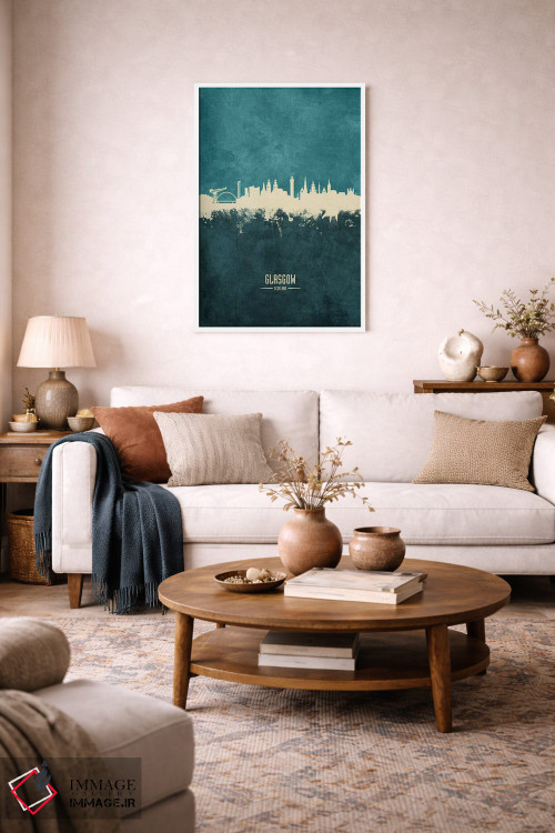 تابلو دکوراتیو منظره خط افق گلاسگو، اسکاتلند اثر مایکل تامپست - D2W