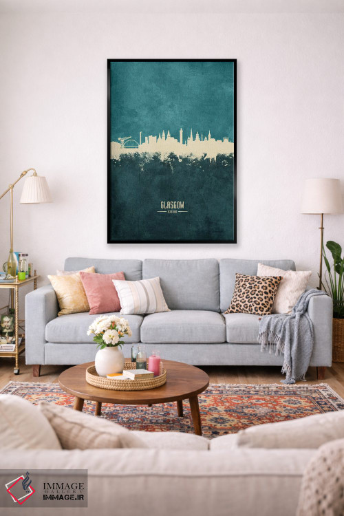 تابلو دکوراتیو منظره خط افق گلاسگو، اسکاتلند اثر مایکل تامپست - D1B