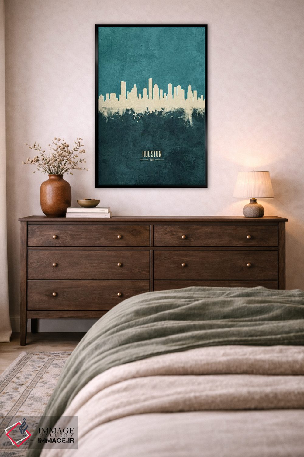 تابلو دکوراتیو منظره خط افق هیوستون، تگزاس اثر مایکل تامپست - D4B