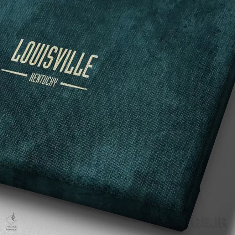 تابلو دکوراتیو منظره خط افق شهر لوئیزویل، کنتاکی اثر مایکل تامپست - نمای نزدیک بافت بوم