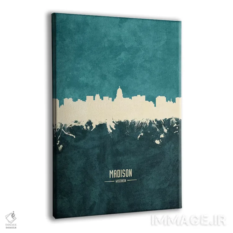 تابلو دکوراتیو منظره خط افق مدیسون، ویسکانسین اثر مایکل تامپست - نمای پرسپکتیو محصول