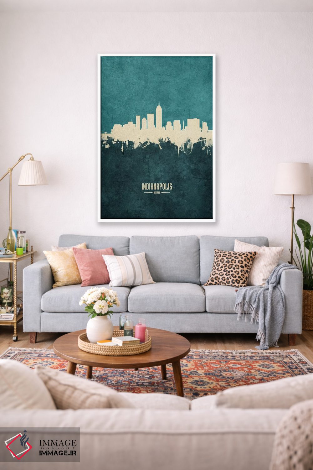 تابلو دکوراتیو منظره خط افق ایندیاناپولیس، ایندیانا اثر مایکل تامپست - D1W