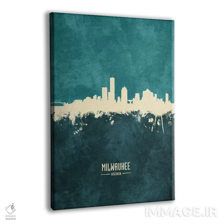 تابلو دکوراتیو منظره خط افق میلواکی، ویسکانسین اثر مایکل تامپست - نمای پرسپکتیو محصول