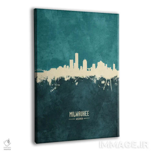 تابلو دکوراتیو منظره خط افق میلواکی، ویسکانسین اثر مایکل تامپست - نمای پرسپکتیو محصول