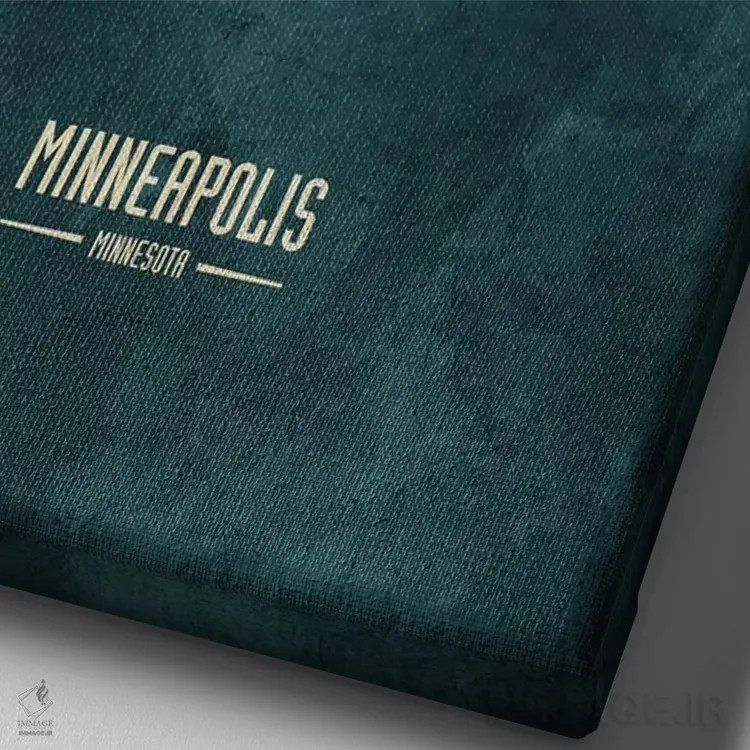 تابلو دکوراتیو منظره خط افق مینیاپولیس، مینه سوتا اثر مایکل تامپست - نمای نزدیک بافت بوم