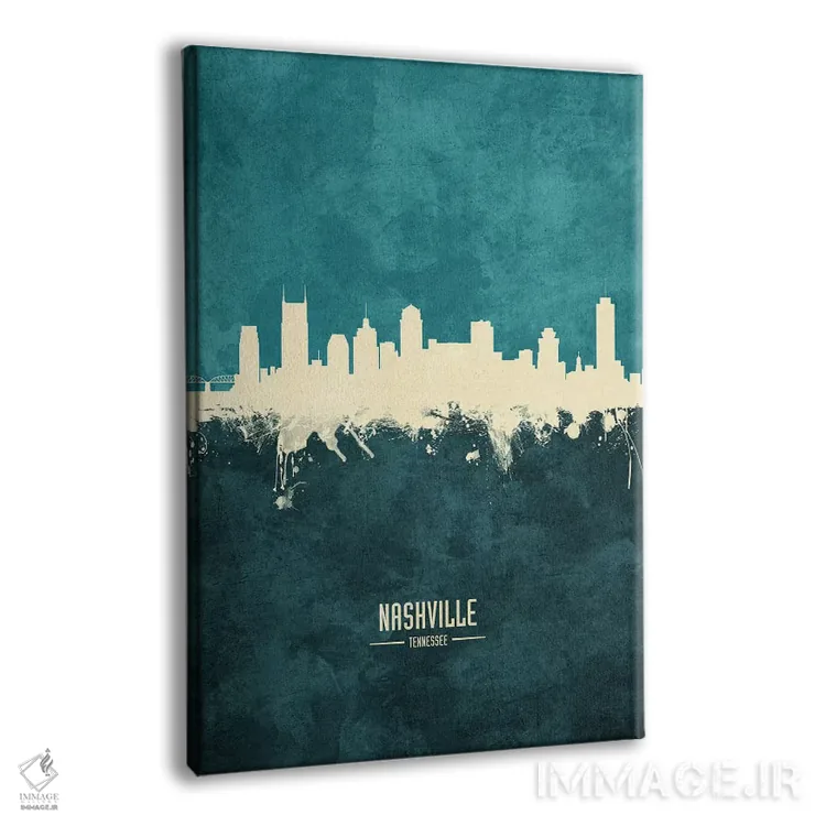 تابلو دکوراتیو منظره خط افق نشویل، تنسی اثر مایکل تامپست - نمای پرسپکتیو محصول