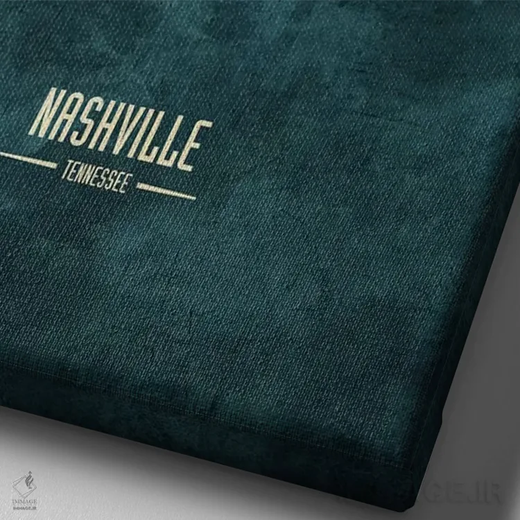 تابلو دکوراتیو منظره خط افق نشویل، تنسی اثر مایکل تامپست - نمای نزدیک بافت بوم