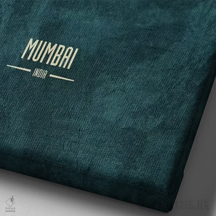 تابلو دکوراتیو خط افق بمبئی، هند اثر مایکل تامپست - نمای نزدیک بافت بوم