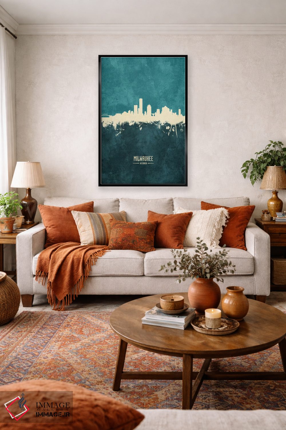 تابلو دکوراتیو منظره خط افق میلواکی، ویسکانسین اثر مایکل تامپست - D4B