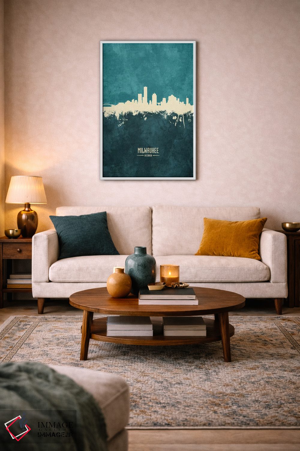 تابلو دکوراتیو منظره خط افق میلواکی، ویسکانسین اثر مایکل تامپست - D3W