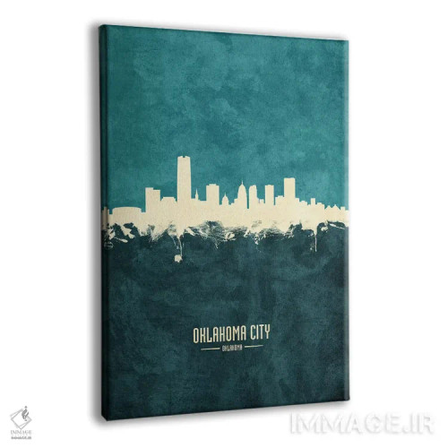 تابلو دکوراتیو منظره خط افق اکلاهما سیتی اثر مایکل تامپست - نمای پرسپکتیو محصول