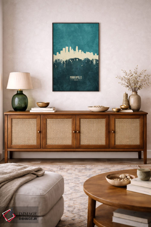 تابلو دکوراتیو منظره خط افق مینیاپولیس، مینه سوتا اثر مایکل تامپست - D5B