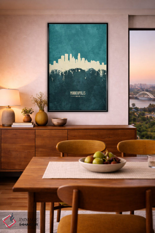 تابلو دکوراتیو منظره خط افق مینیاپولیس، مینه سوتا اثر مایکل تامپست - D6B