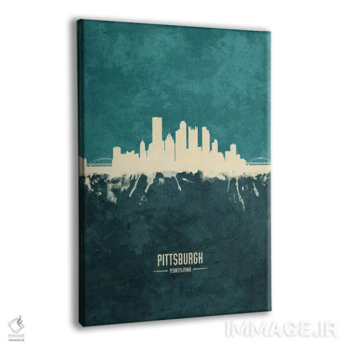 تابلو دکوراتیو افق شهر پیتسبورگ، پنسیلوانیا اثر مایکل تامپست - نمای پرسپکتیو محصول