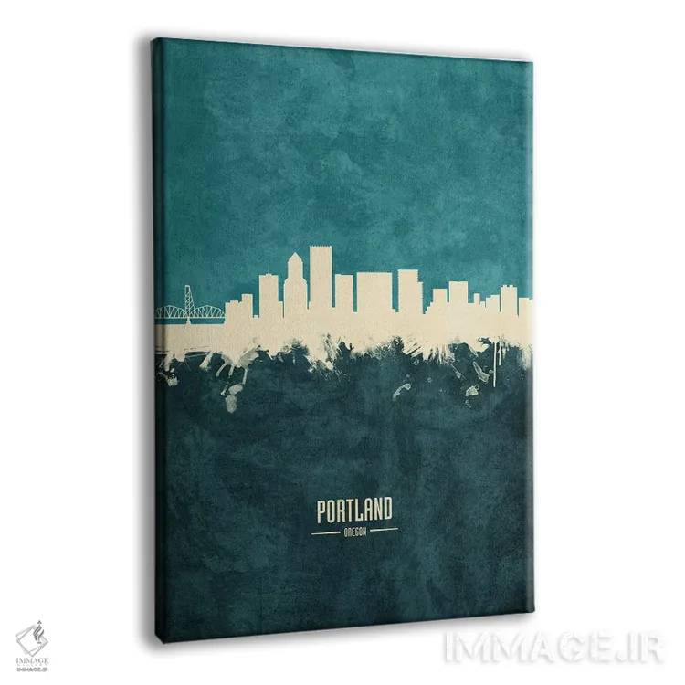 تابلو دکوراتیو افق شهر پورتلند، اورگن اثر مایکل تامپست - نمای پرسپکتیو محصول
