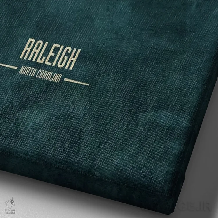 تابلو دکوراتیو افق شهر رالی، کارولینای شمالی اثر مایکل تامپست - نمای نزدیک بافت بوم