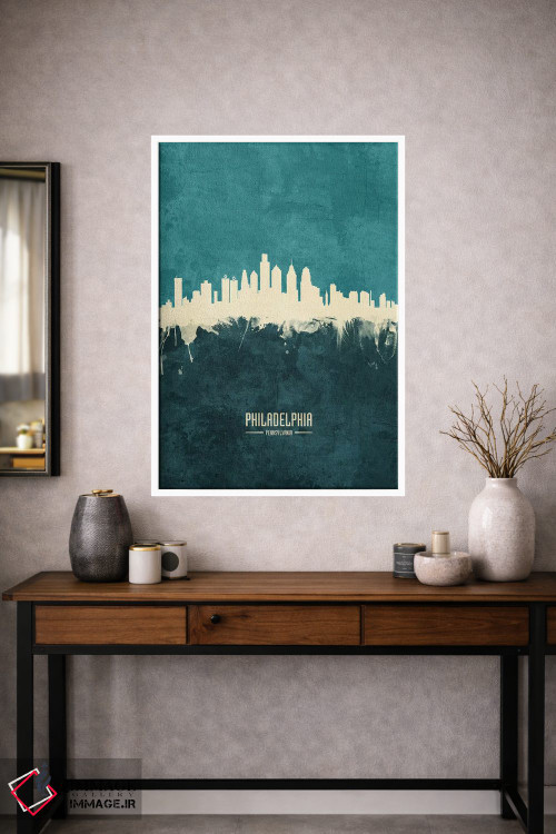 تابلو دکوراتیو منظره خط افق فیلادلفیا، پنسیلوانیا اثر مایکل تامپست - D2W