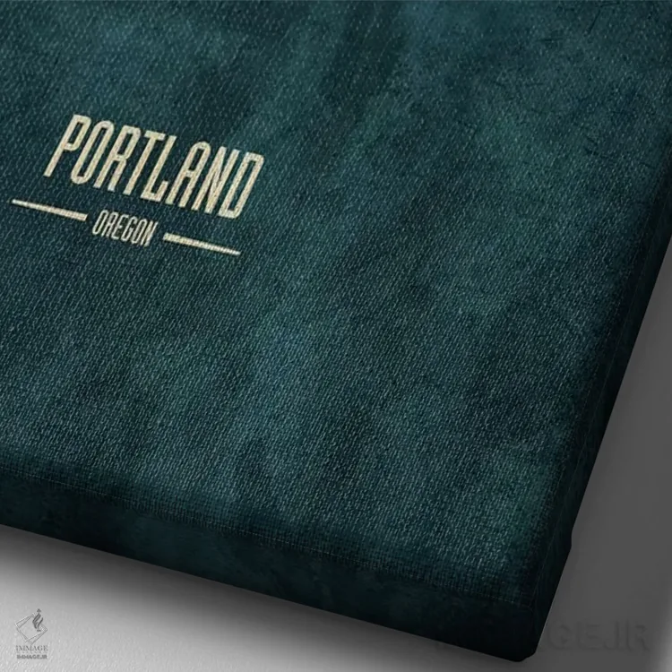 تابلو دکوراتیو افق شهر پورتلند، اورگن اثر مایکل تامپست - نمای نزدیک بافت بوم