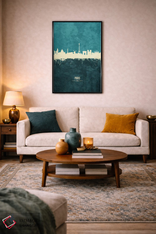 تابلو دکوراتیو منظره خط افق پاریس، فرانسه اثر مایکل تامپست - D4B
