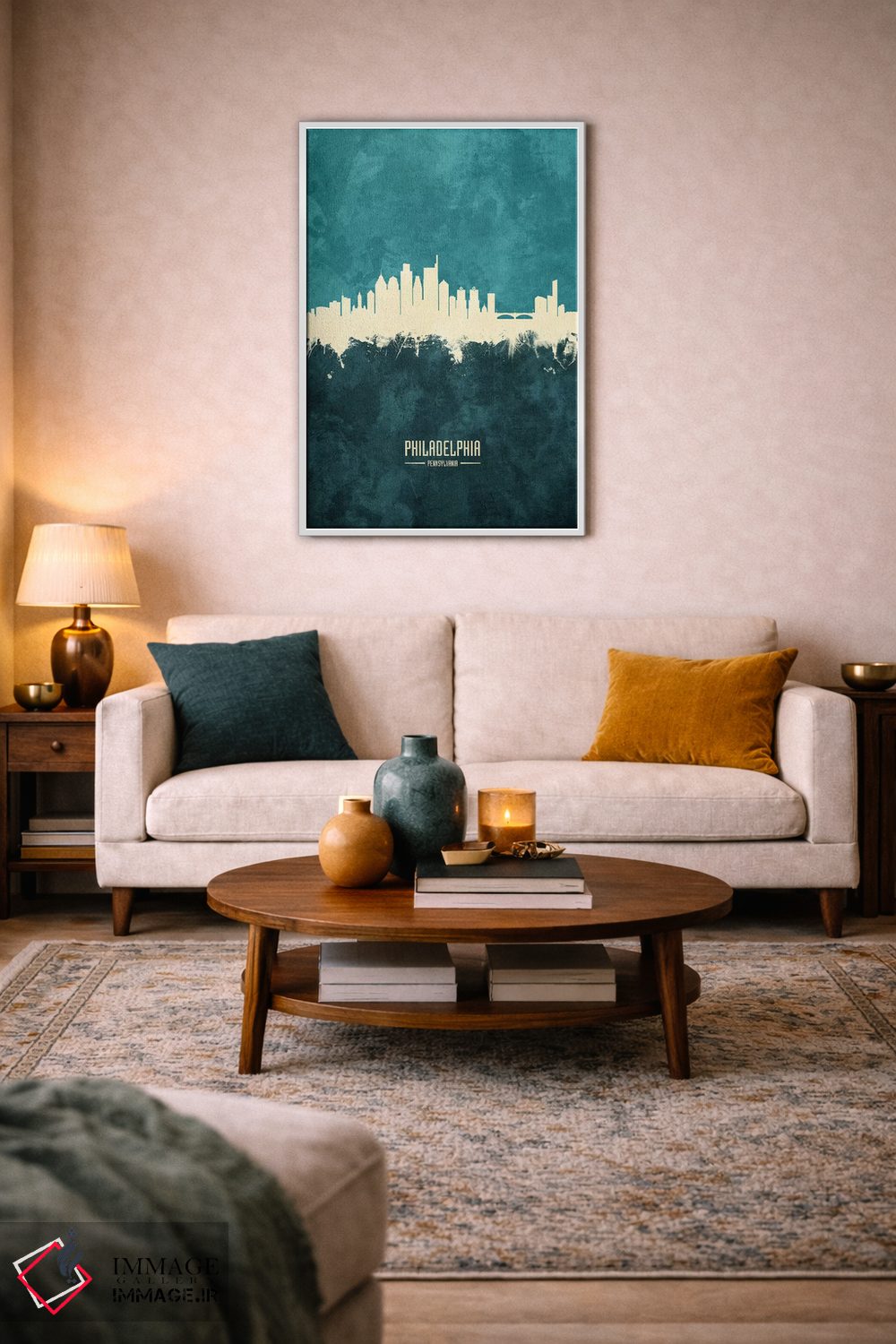 تابلو دکوراتیو منظره خط افق فیلادلفیا، پنسیلوانیا اثر مایکل تامپست - D4W