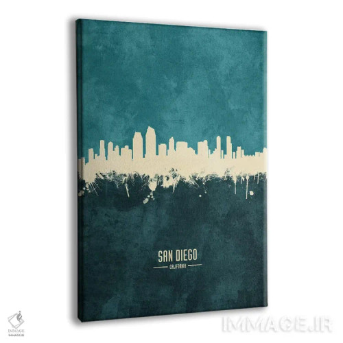تابلو دکوراتیو افق شهر سن دیه گو، کالیفرنیا اثر مایکل تامپست - نمای پرسپکتیو محصول
