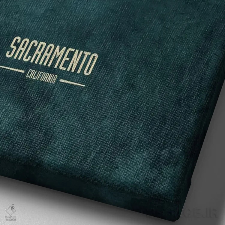 تابلو دکوراتیو افق شهر ساکرامنتو، کالیفرنیا اثر مایکل تامپست - نمای نزدیک بافت بوم