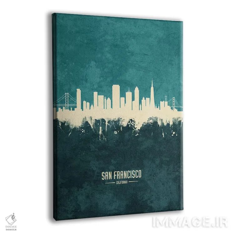 تابلو دکوراتیو افق شهر سان فرانسیسکو، کالیفرنیا اثر مایکل تامپست - نمای پرسپکتیو محصول