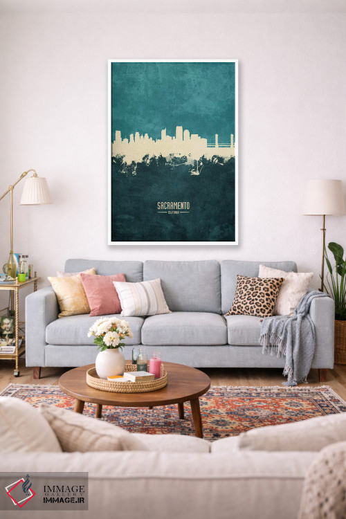 تابلو دکوراتیو افق شهر ساکرامنتو، کالیفرنیا اثر مایکل تامپست - D1W