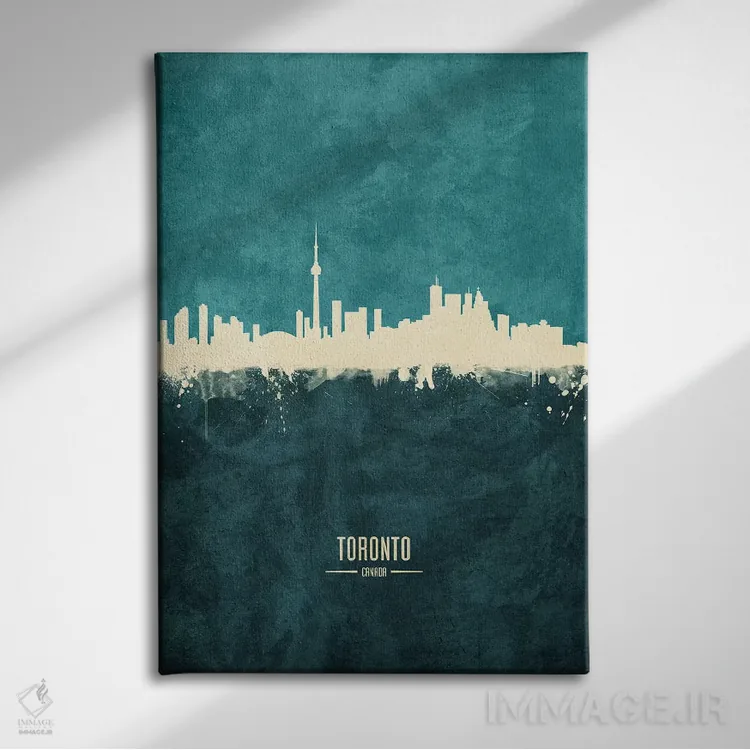 تابلو دکوراتیو افق شهر تورنتو، کانادا اثر مایکل تامپست - نمای روبهرو روی دیوار