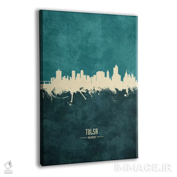 تابلو دکوراتیو افق شهر تالسا، اکلاهما اثر مایکل تامپست - نمای پرسپکتیو محصول