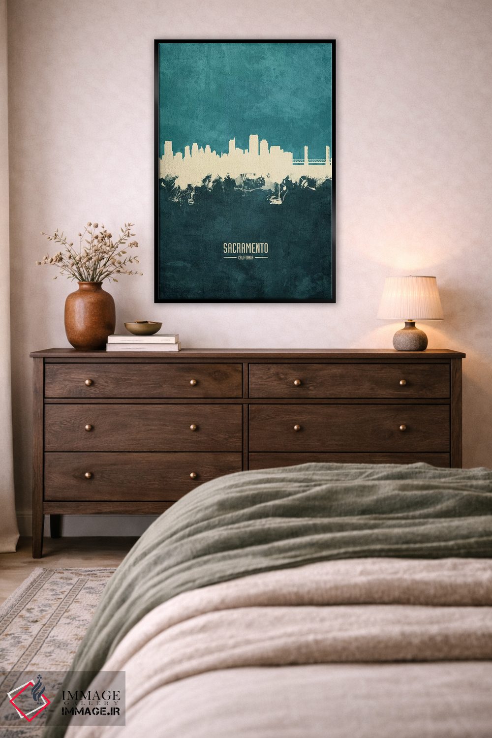 تابلو دکوراتیو افق شهر ساکرامنتو، کالیفرنیا اثر مایکل تامپست - D5B