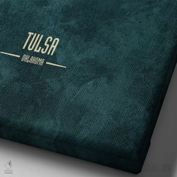 تابلو دکوراتیو افق شهر تالسا، اکلاهما اثر مایکل تامپست - نمای نزدیک بافت بوم