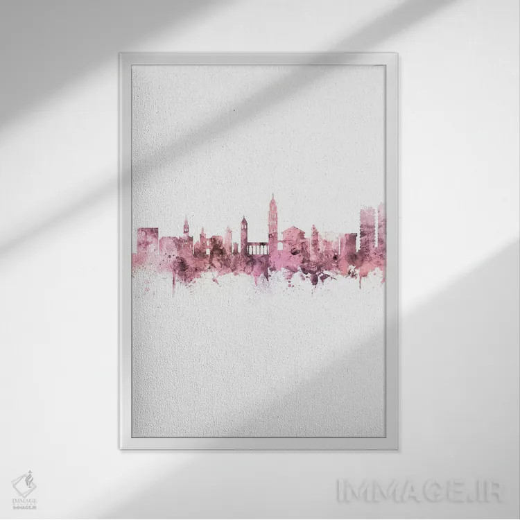 تابلو دکوراتیو منظره خط افق اسپلیت، کرواسی اثر مایکل تامپست - نمای قابدار سفید