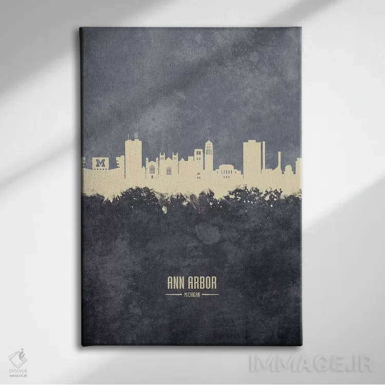 تابلو دکوراتیو منظره خط افق ان آربر میشیگان اثر مایکل تامپست - نمای روبهرو روی دیوار