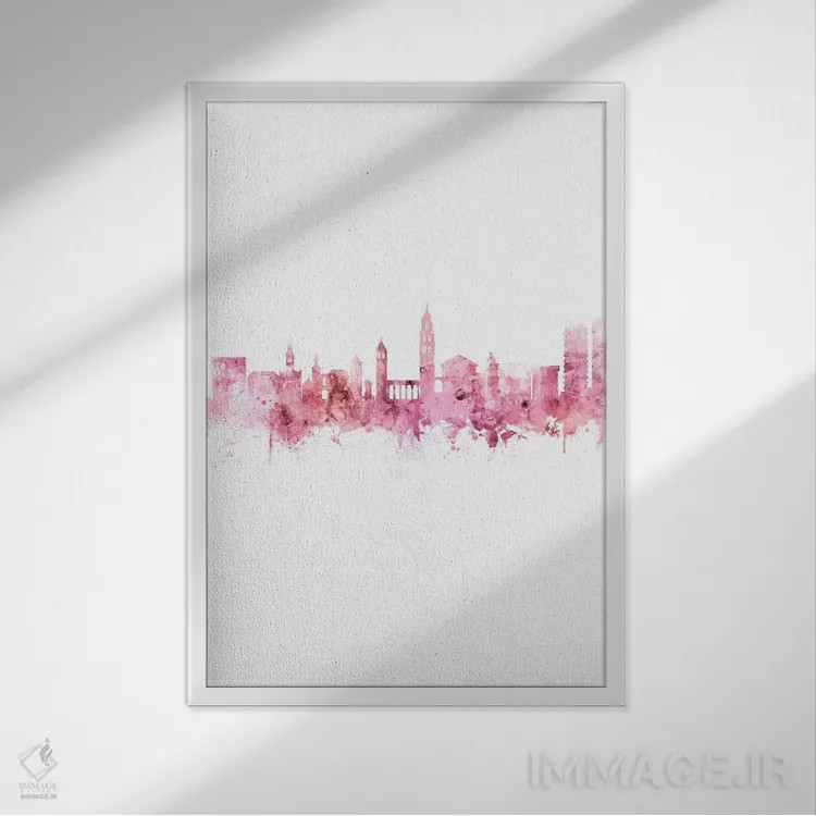 تابلو دکوراتیو منظره خط افق اسپلیت، کرواسی اثر مایکل تامپست - نمای قابدار سفید