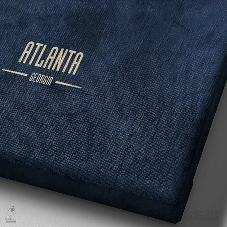 تابلو دکوراتیو منظره خط افق آتلانتا جورجیا اثر مایکل تامپست - نمای نزدیک بافت بوم