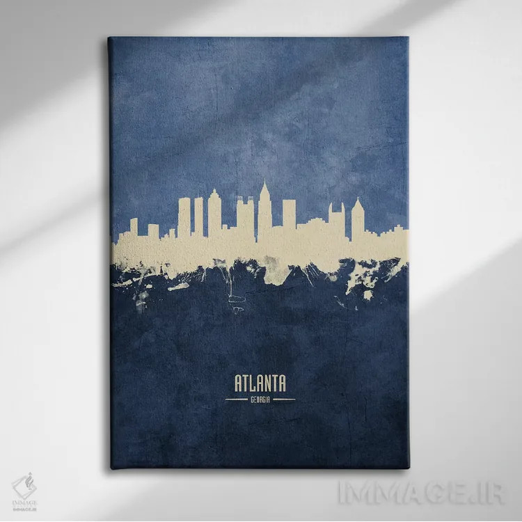 تابلو دکوراتیو منظره خط افق آتلانتا جورجیا اثر مایکل تامپست - نمای روبهرو روی دیوار