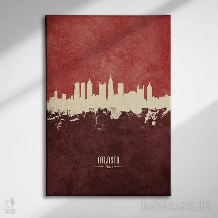 تابلو دکوراتیو منظره خط افق آتلانتا جورجیا اثر مایکل تامپست - نمای روبهرو روی دیوار