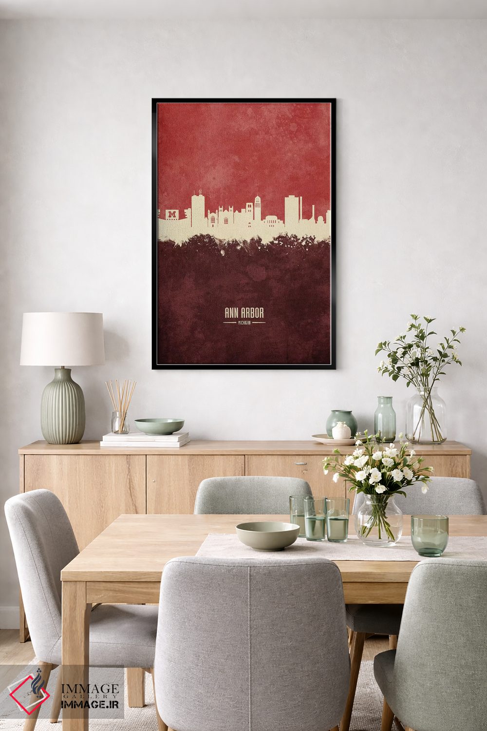 تابلو دکوراتیو منظره خط افق ان آربر میشیگان اثر مایکل تامپست - D6B