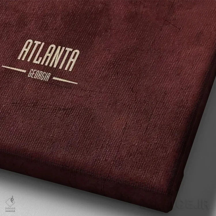 تابلو دکوراتیو منظره خط افق آتلانتا جورجیا اثر مایکل تامپست - نمای نزدیک بافت بوم