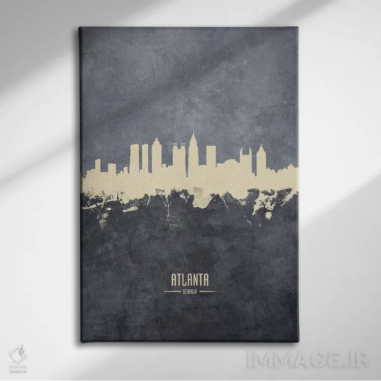 تابلو دکوراتیو منظره خط افق آتلانتا جورجیا اثر مایکل تامپست - نمای روبهرو روی دیوار